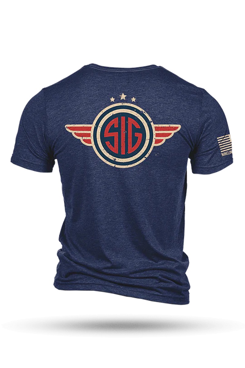 Nine Line Sig Sauer Wings - T-Shirt, Navy -  Medium