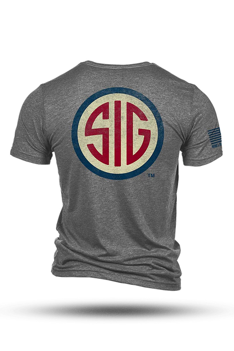 Nine Line Sig Sauer Vintage T-Shirt, Grey - 2X-Large - Nine Line Apparel