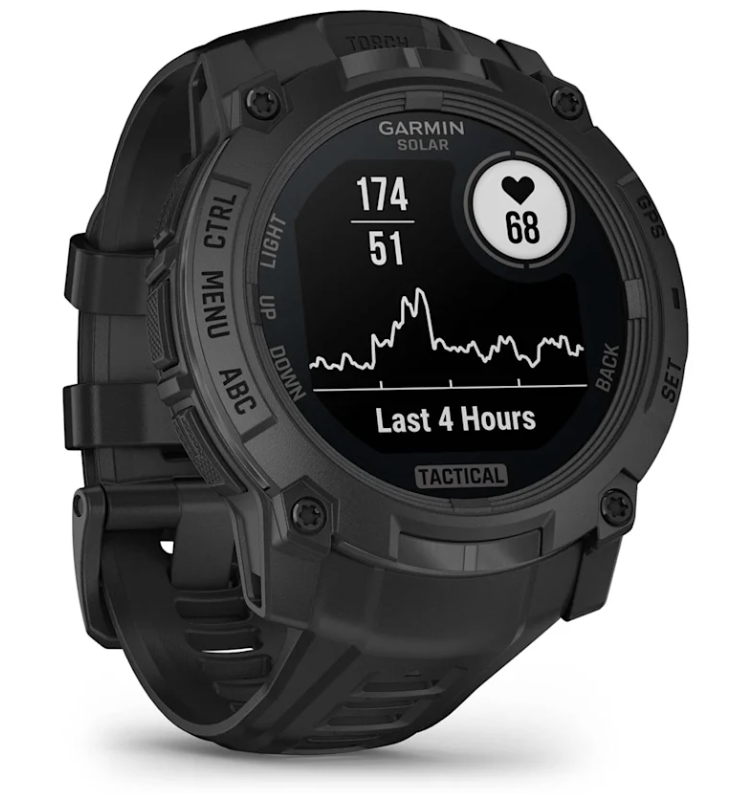 Garmin Instinct 3 Tactical Edition 45mm Solar, Black With Black Band - Garmin