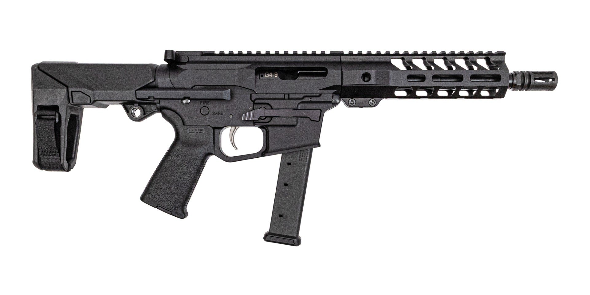 PSA 8.5" 9mm 1/10 GX 7" Lightweight Hex M-Lok MOE+ EPT HBPDW Pistol, Black - Palmetto State Armory