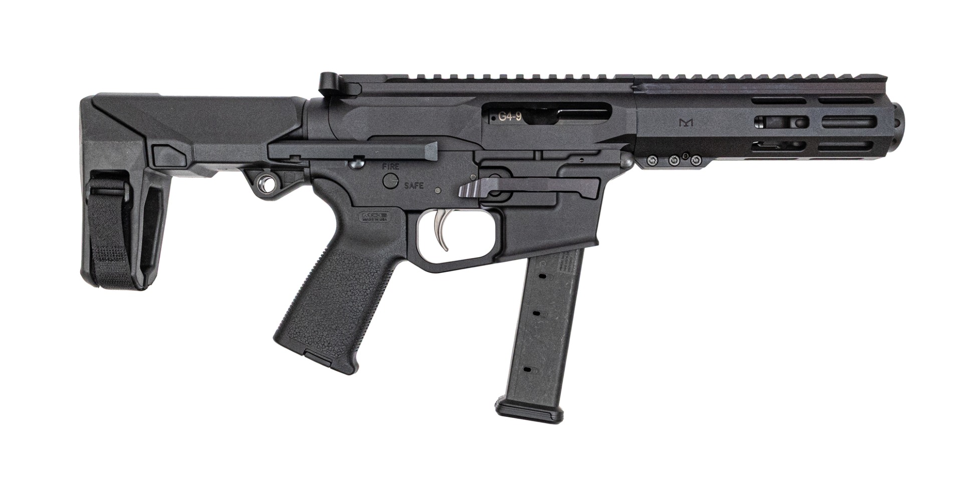 PSA Gen4 4" 9mm 1/10 GX 6" Lightweight Hex M-Lok MOE+ EPT HBPDW Pistol , Black
