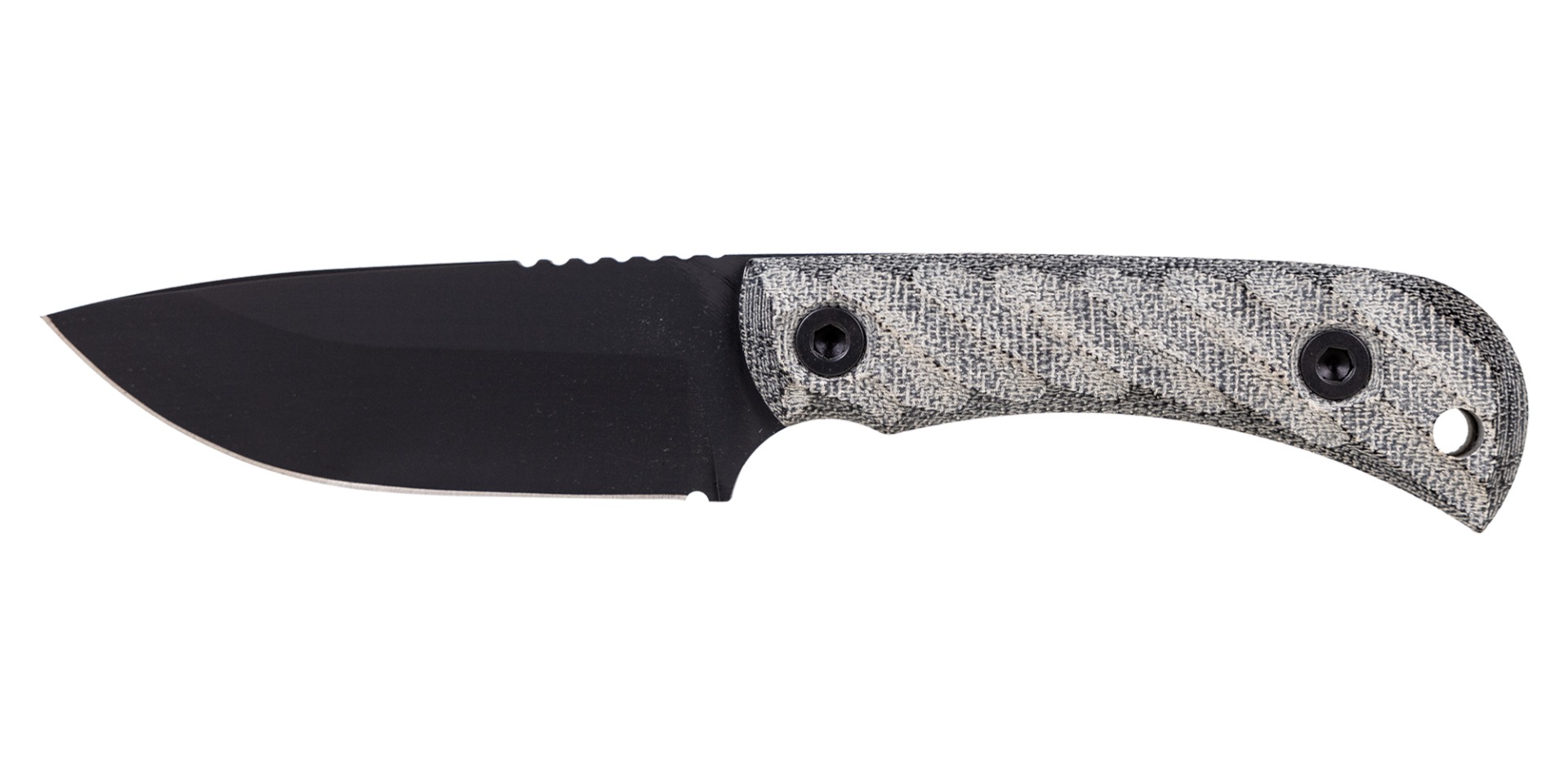Half Face Blades CAVNER JR. S45VN Steel with Armor Black Finish/Micarta Grips - Half Face Blades