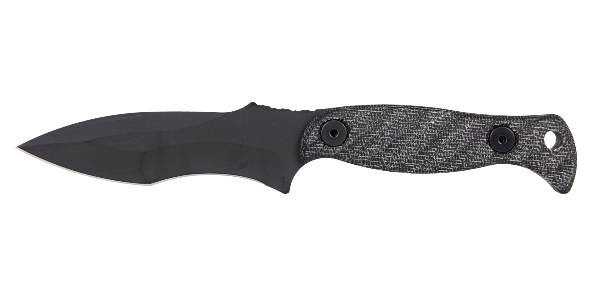 Half Face Blades Extremis Fixed Blade Knife Gray Micarta (3.5" Black Cerakote) - Half Face Blades