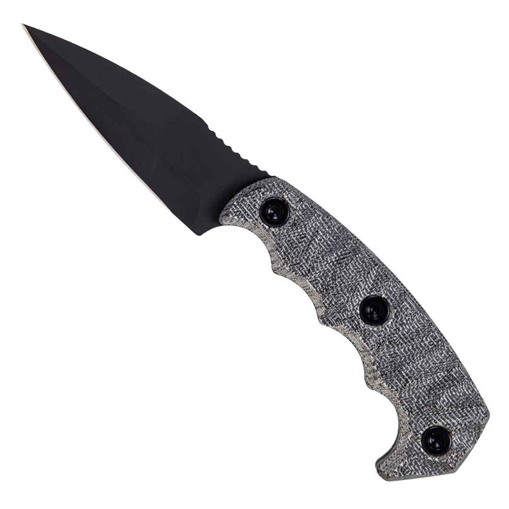 HALF FACE BLADES HUMINT 3 BLADE, 8OA, CPM S45VN STEEL, ARMOR BLK, GRY G10 GRIP