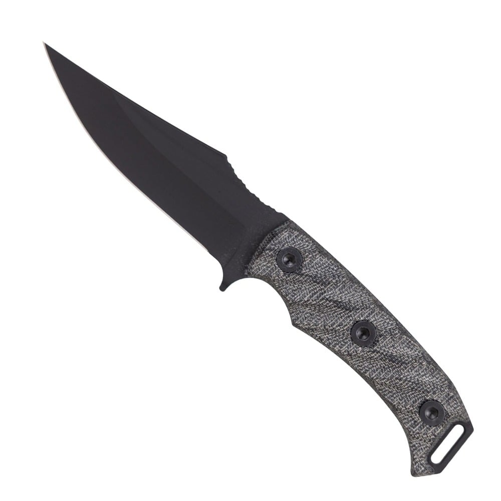 Half Face Blades Half Face Blades Tosahwi Fixed Blade Knife Gray Micarta (4" Black Cerakote)