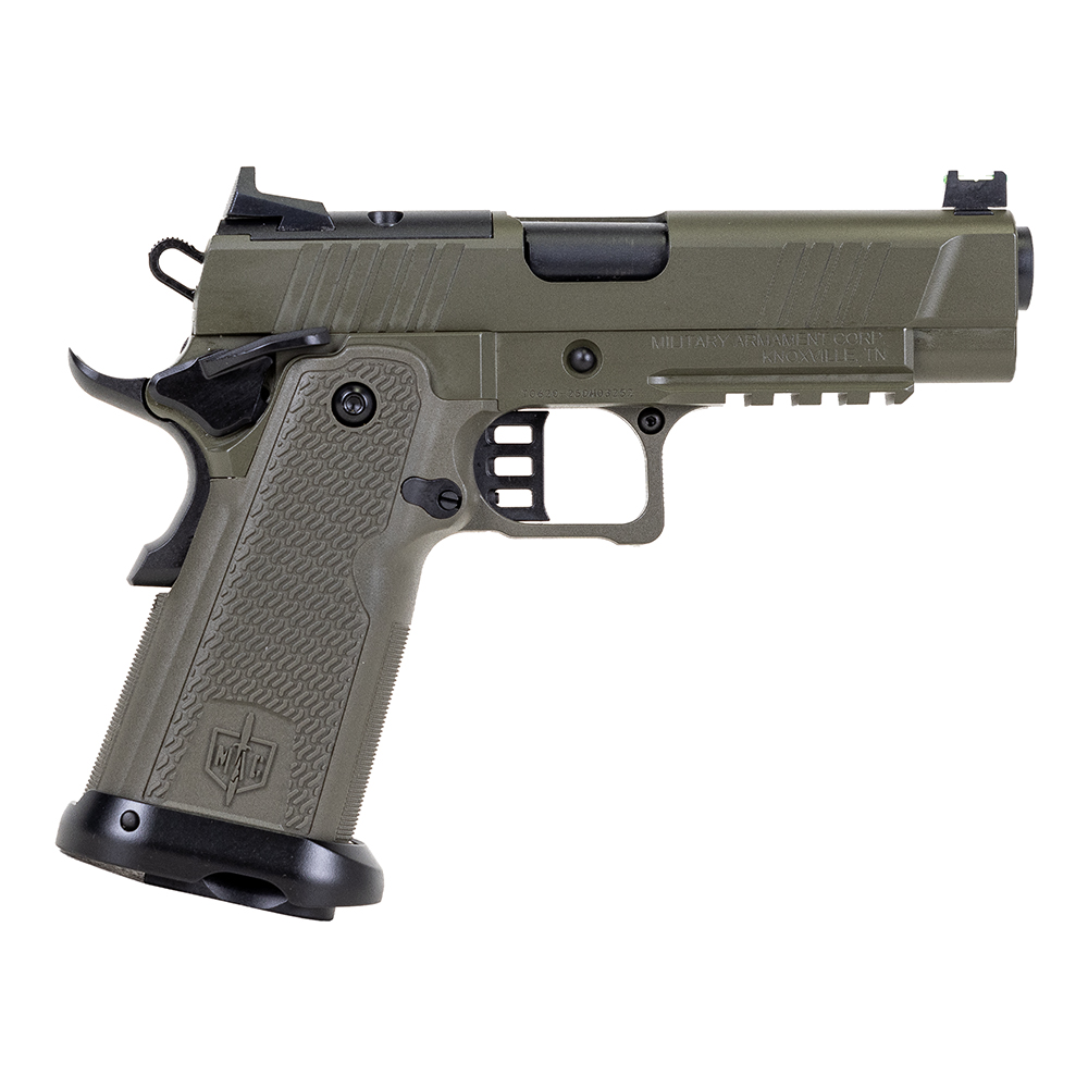 MAC MAC9 Double Stack 4.25" 9mm 17rd Pistol, OD Green - 12500019 - Military Armament Corporation