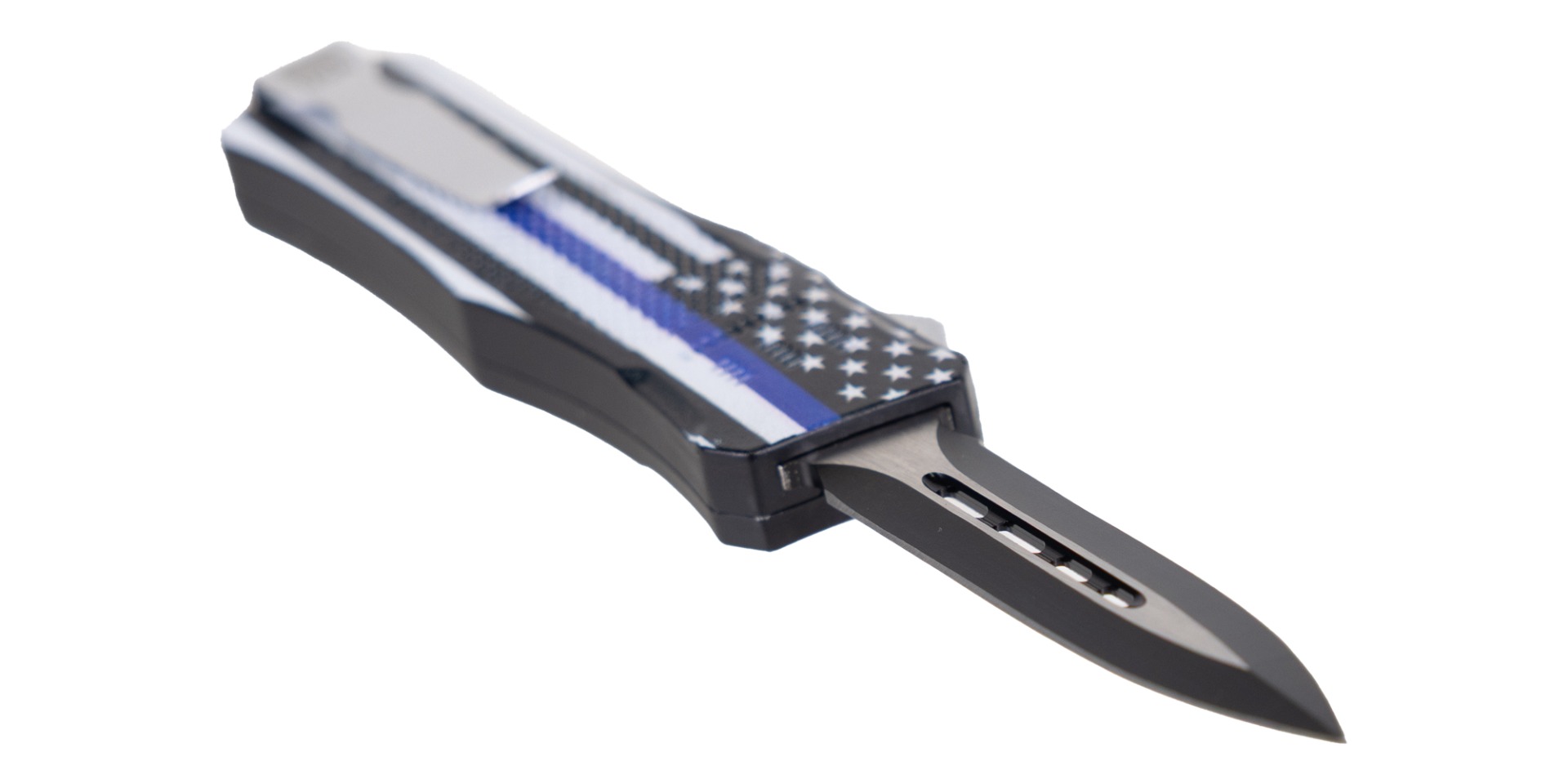 Master Cutlery OTF Knife, Thin Blue Line - KN-8103BLLM