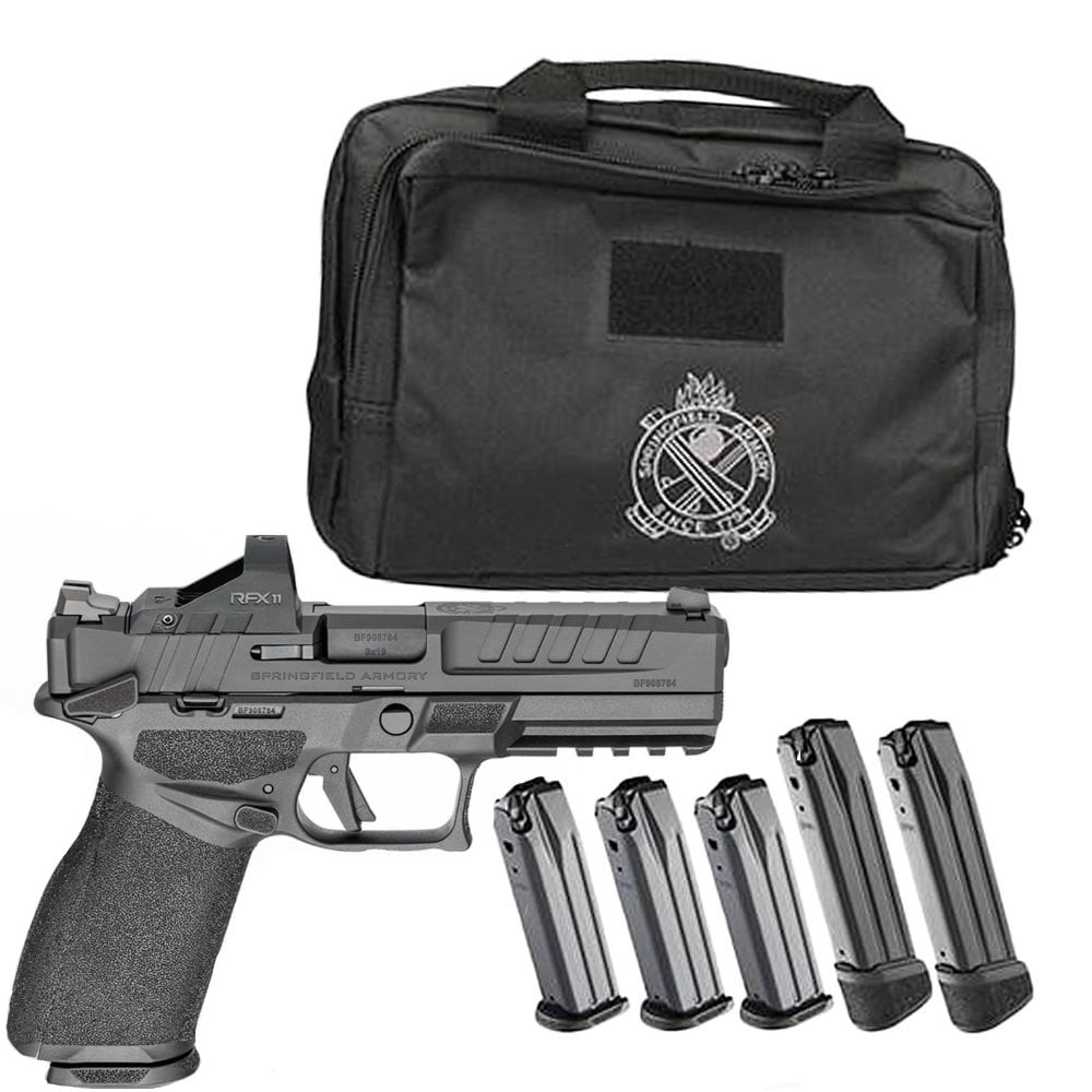 Springfield Echelon Gear Up 4.5" 9mm U-Notch 17/20rd Pistol, Black w/ MS and Viridian RFX II Green Dot - EC9459BMS-U-GU25 - Springfield Armory