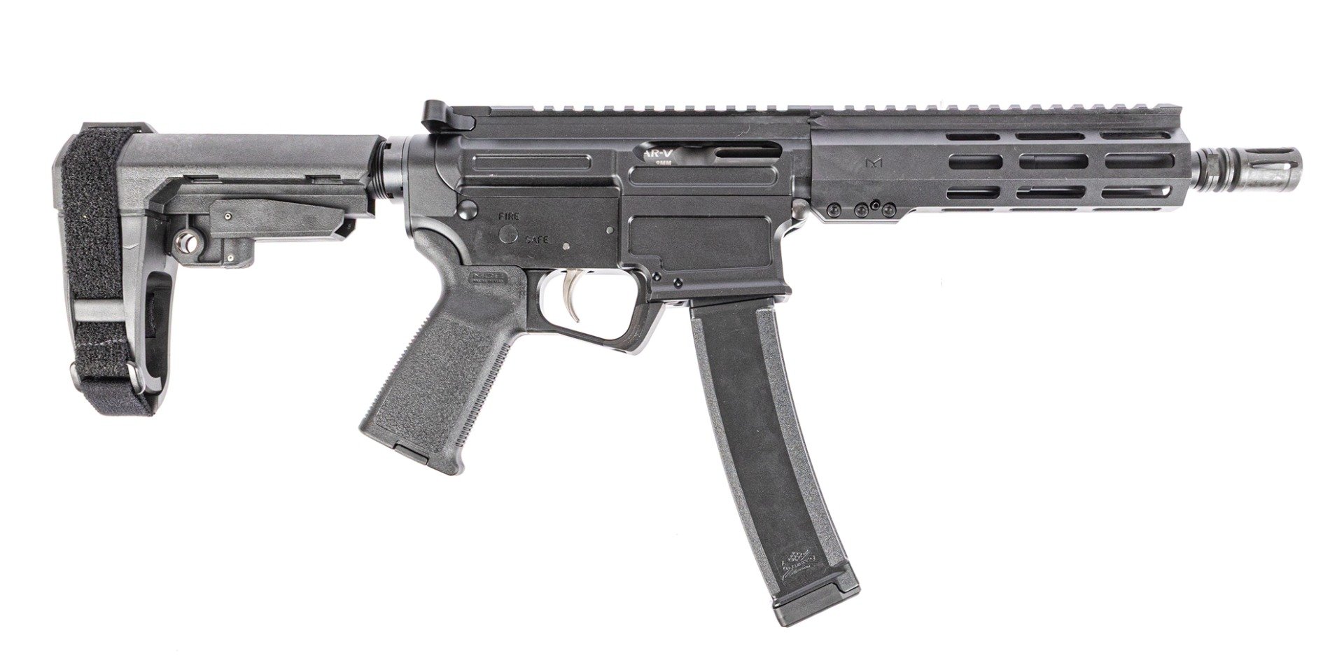 PSA AR-V 8" 9mm 1/10 Hex M-Lok MOE EPT SBA3 Pistol