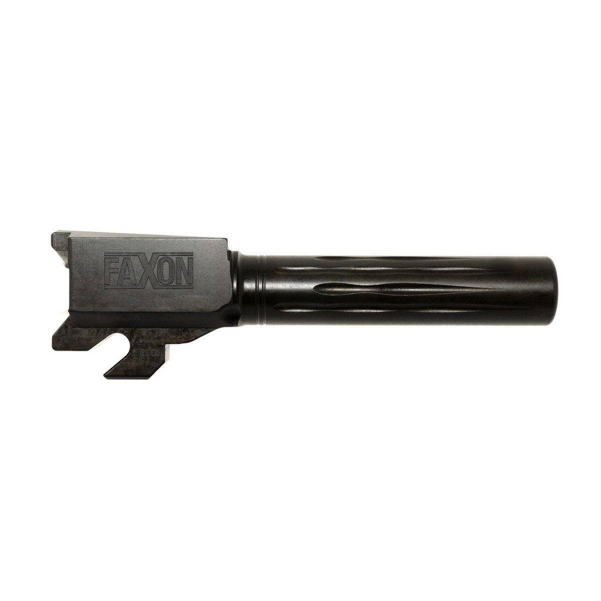 Faxon Firearms Button Rifled Flame Fluted Drop-In Barrel 9mm Fits Sig Sauer P320 Compact, Black - Faxon Firearms