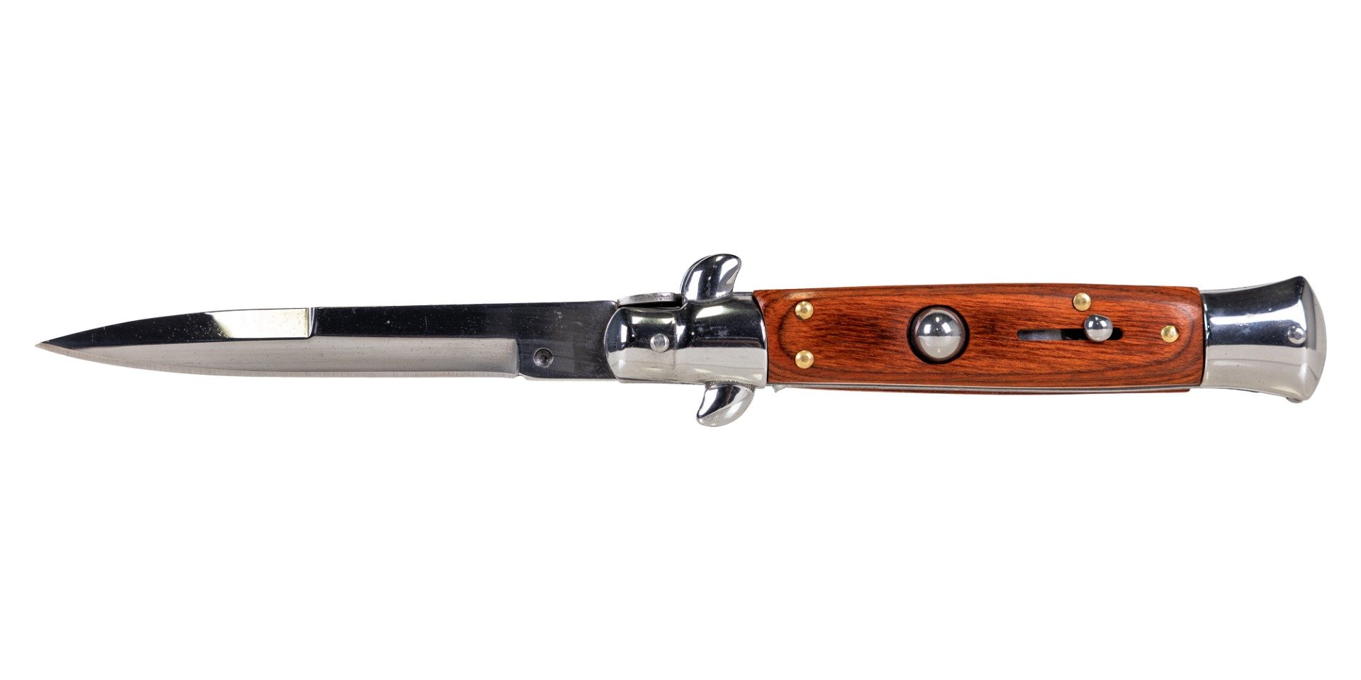 Master Cutlery Spear Point OTF Stiletto Knife, Red Wood - GSE-30L