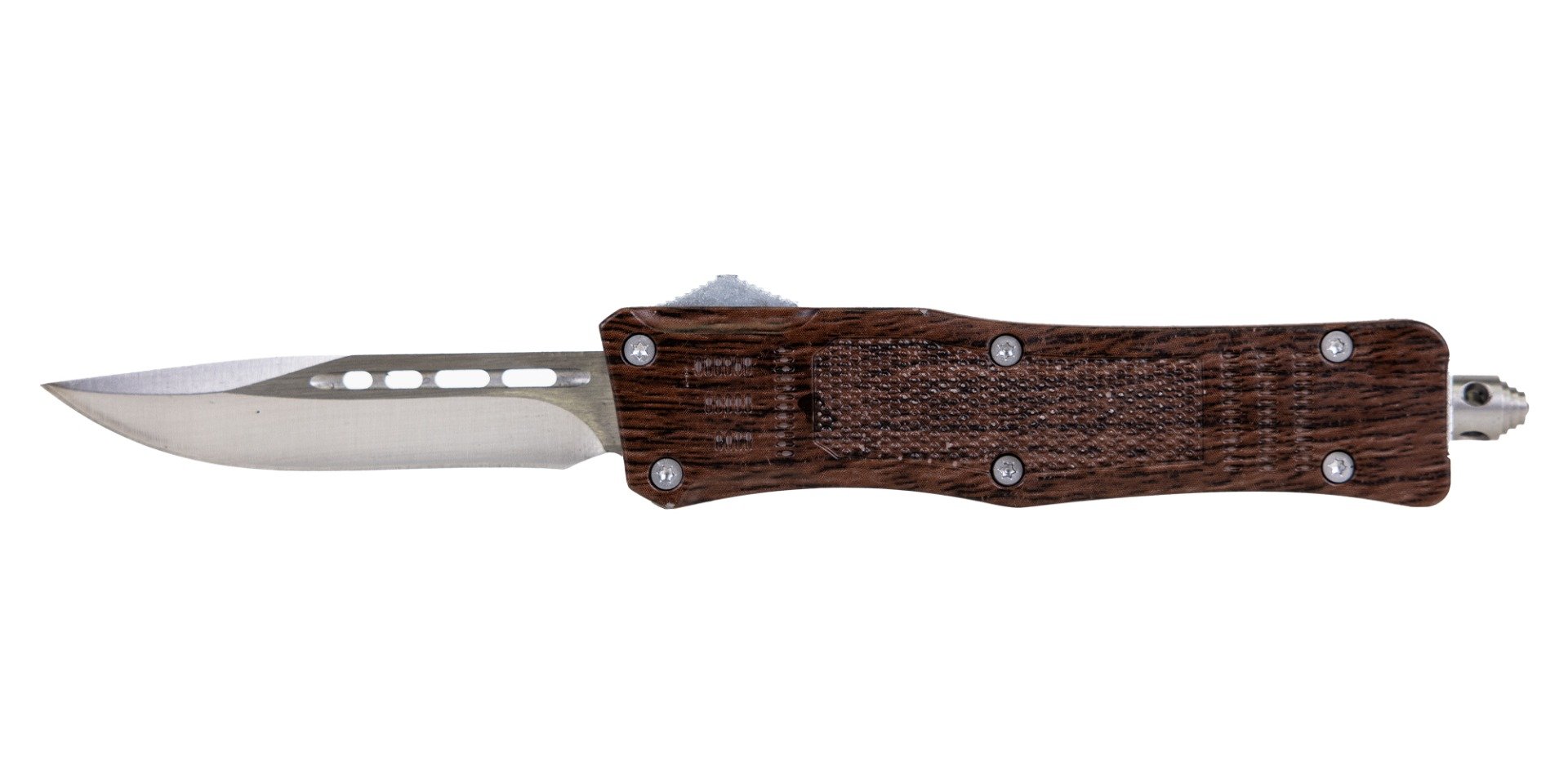 Master Cutlery Wood Grain Drop Point OTF Knife 6.75" - OTF675WG