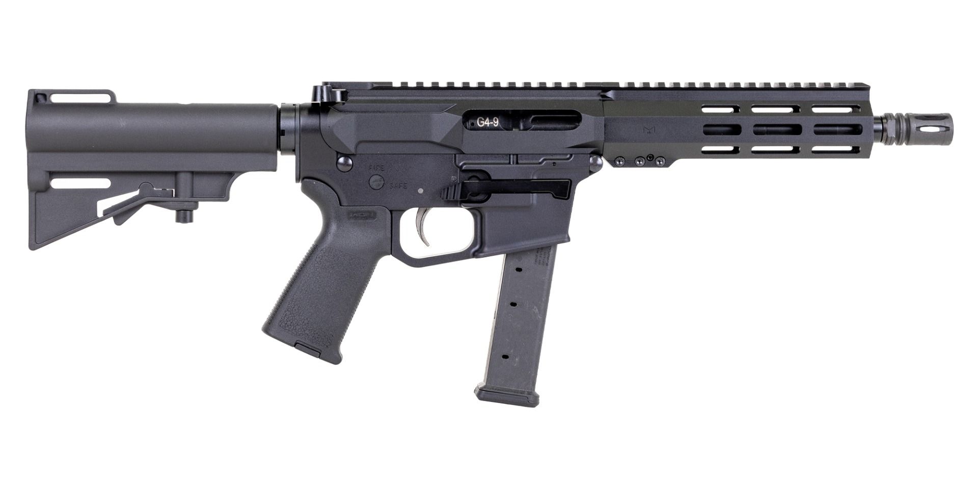 Blem PSA Gen4 8" 9mm 1/10 GX 7" Lightweight Hex M-Lok MOE EPT HAR-15 Pistol, Black - Palmetto State Armory