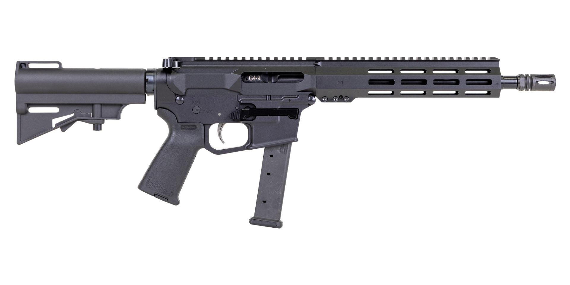 PSA Gen4 10.5" 9MM 1/10 GX Lightweight HEX M-Lok MOE EPT Har-15 Pistol, Black