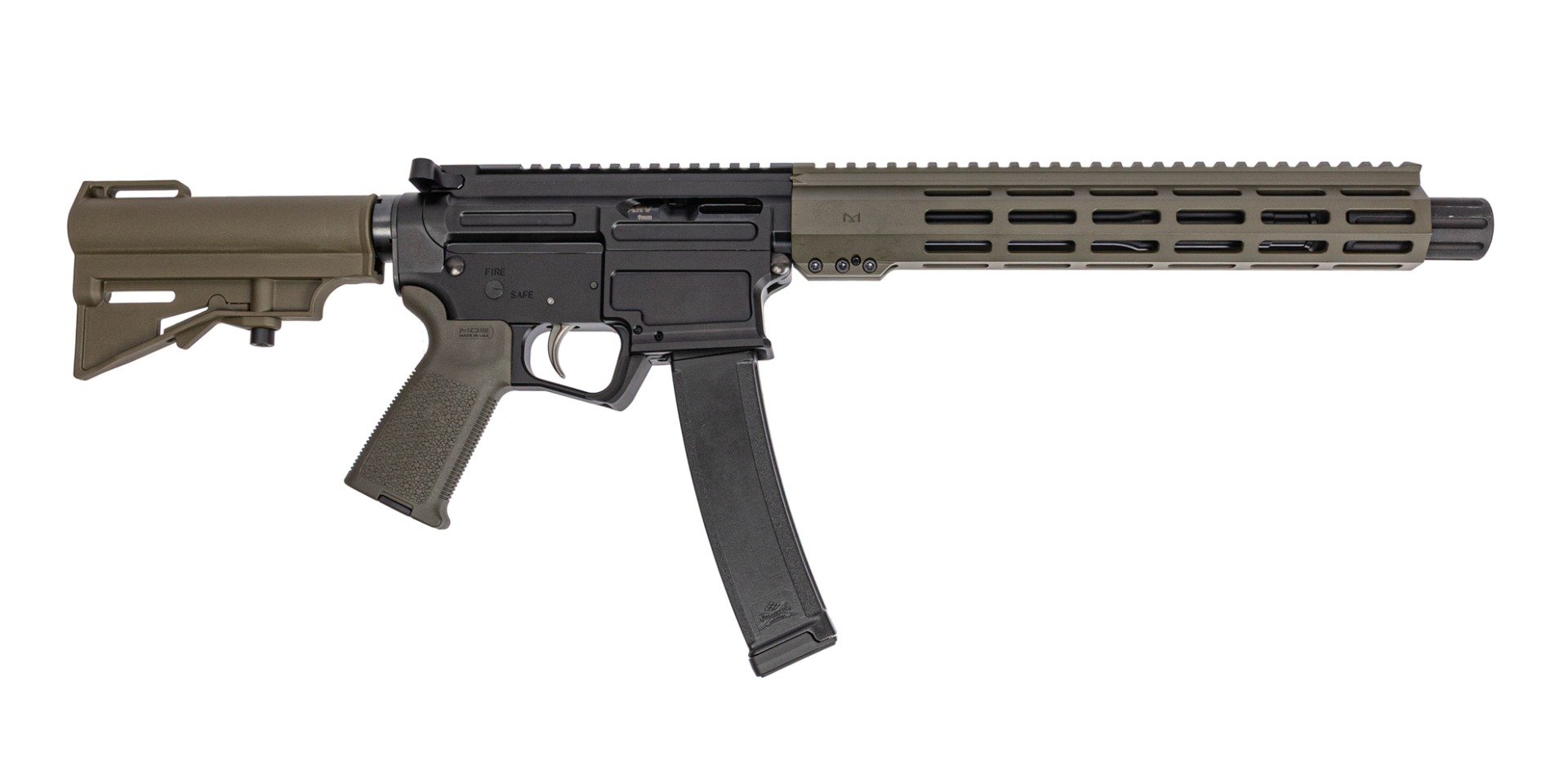 PSA ARV 10.5" 9MM 1/10 GX Lightweight HEX M-Lok MOE EPT Har-15 Pistol, ODG - Palmetto State Armory