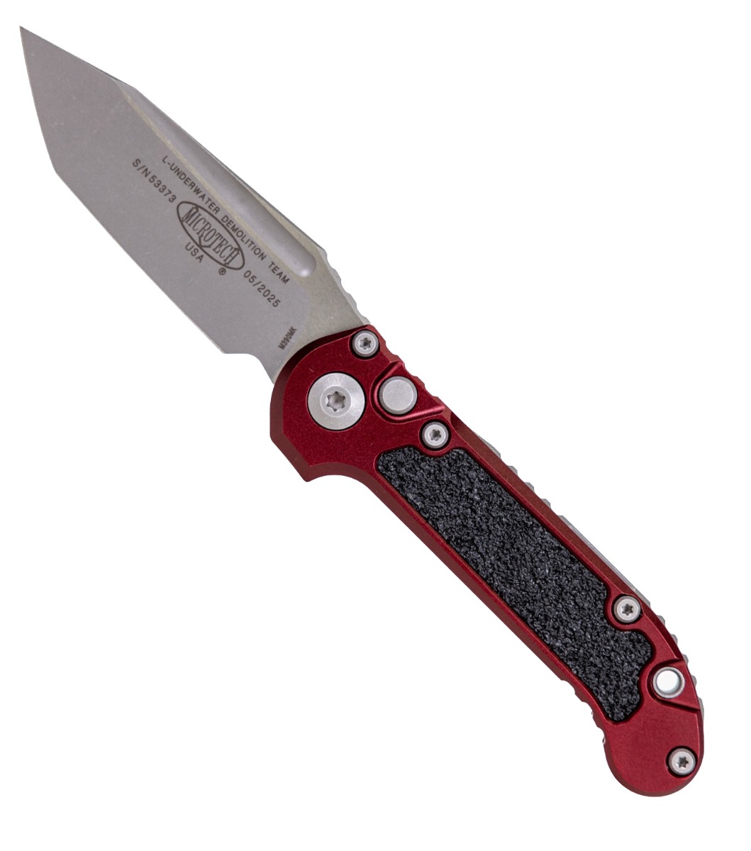 Microtech LUDT T/E Gen III Apocalyptic Folding Tanto Knife, Merlot Red - 1136-10APMR