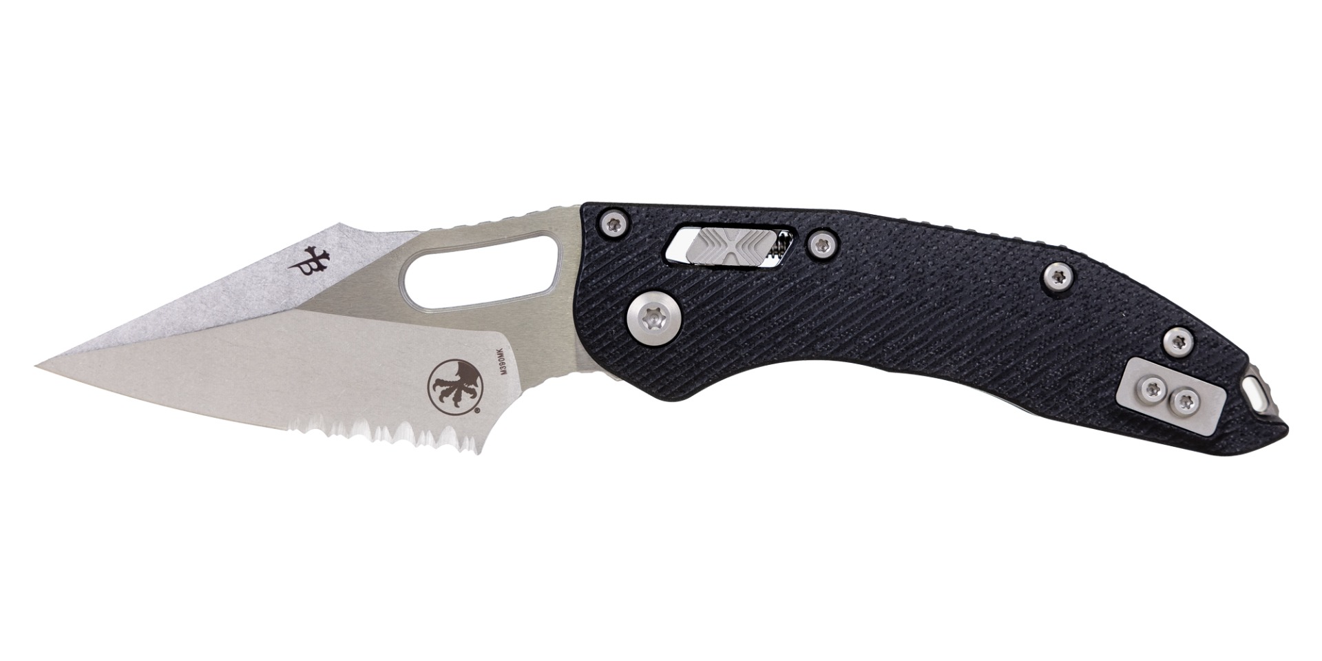 Microtech Stitch S/E Ram-Lok Folding Wharncliffe Knife, Black - 169RL-11FLGTBK - Microtech Knives