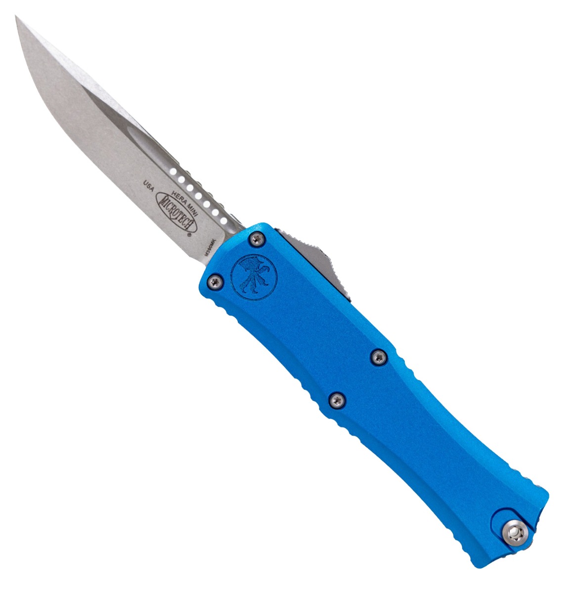 Microtech Hera II Mini OTF Drop Point Knife, Blue - 1703M-10BL