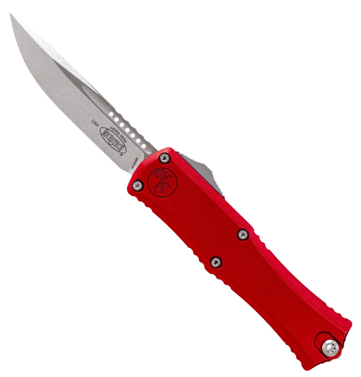 Microtech Hera II Mini OTF Drop Point Knife, Red - 1703M-10RD