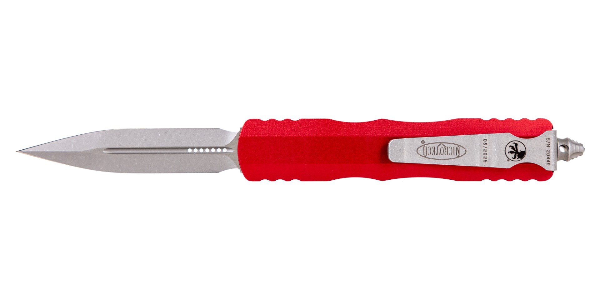 Microtech Dirac D/E Apocalyptic OTF Dagger Knife, Red - 225-10APRD