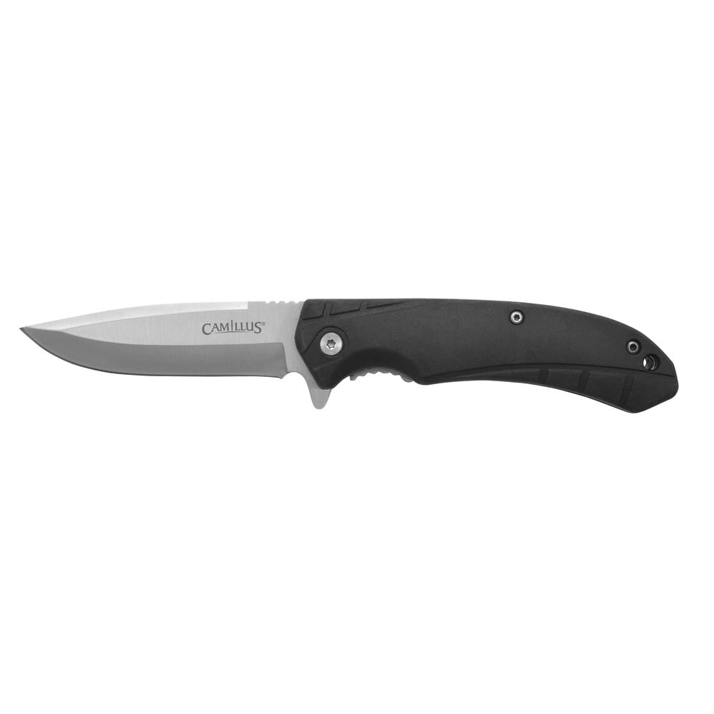 Camillus Griddy Folding Drop Point Knife, Black - CAM-19335