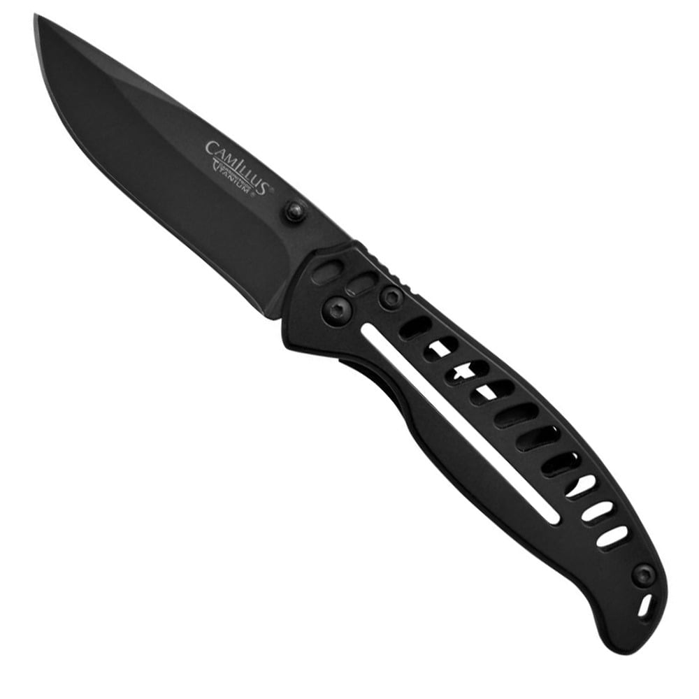 Camillus EDC3 Folding Drop Point Knife, Black - CAM-19430-001