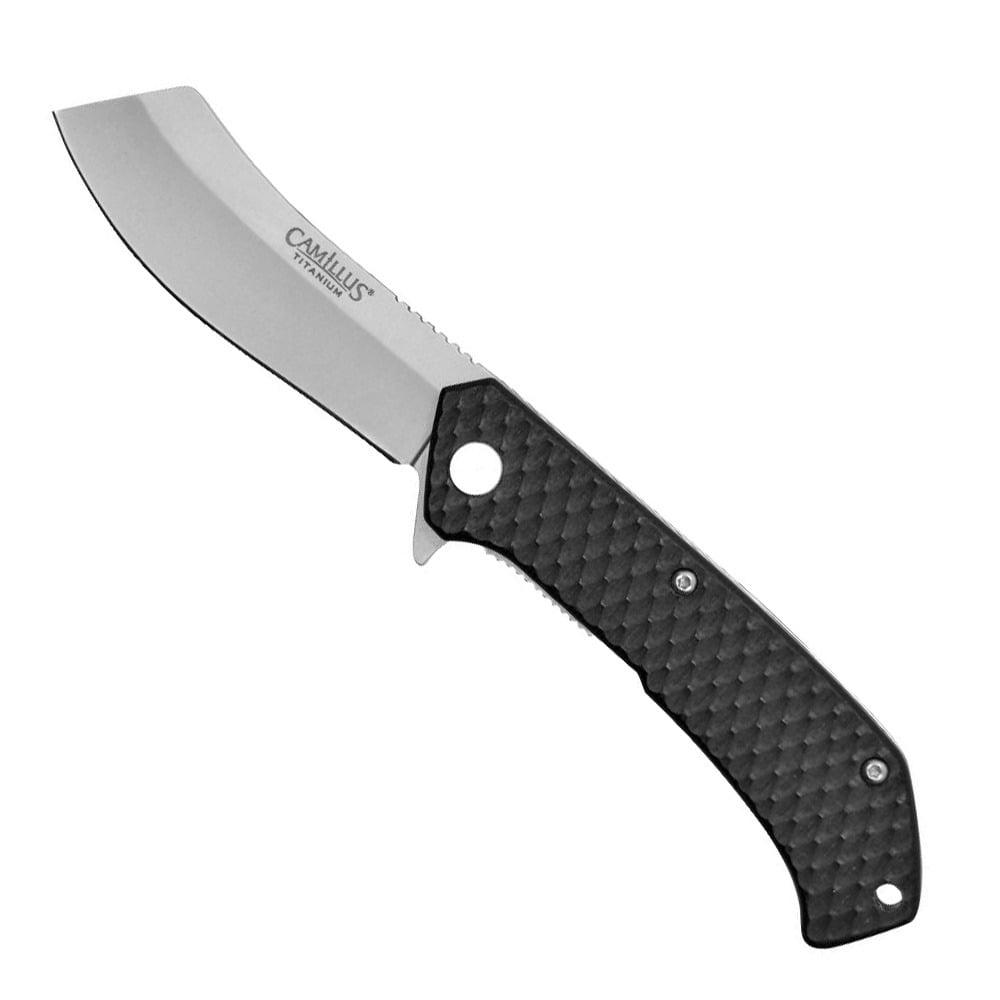 Camillus Barber Folding Cleaver Knife, Black - CAM-19645