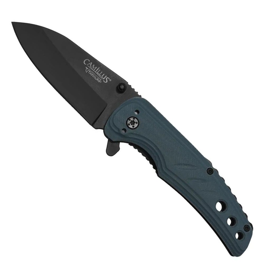 Camillus Impluse II Folding Drop Point Knife, Blue - CAM-19435-001