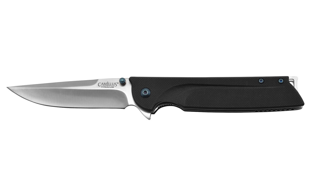 Camillus Keto Folding Drop Point Knife, Black - CAM-19392 - Camillus