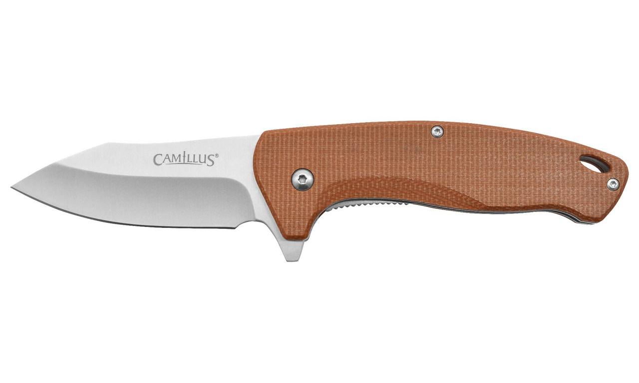 Camillus Arvo Folding Drop Point Knife, Brown - CAM-19479 - Camillus