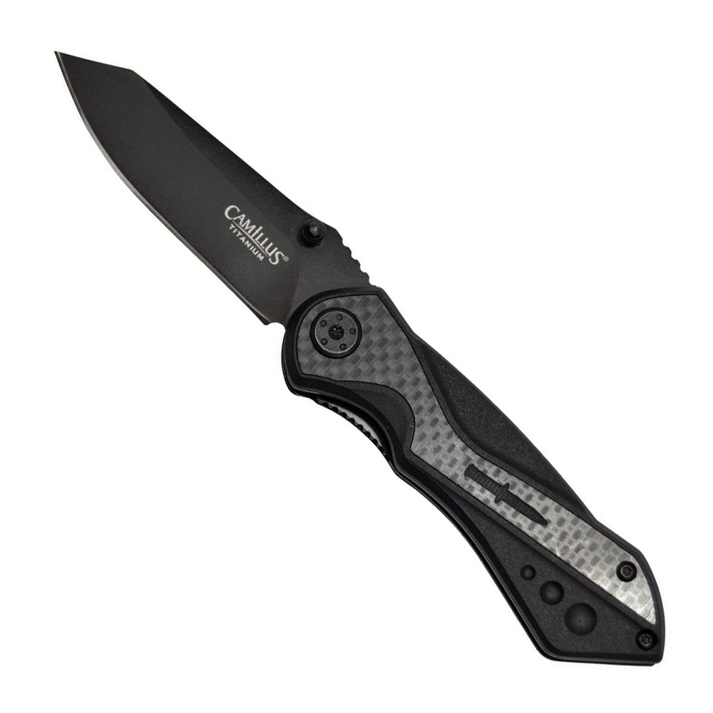 Camillus Camillus Machine Folding Drop Point Knife, Black - CAM-19812