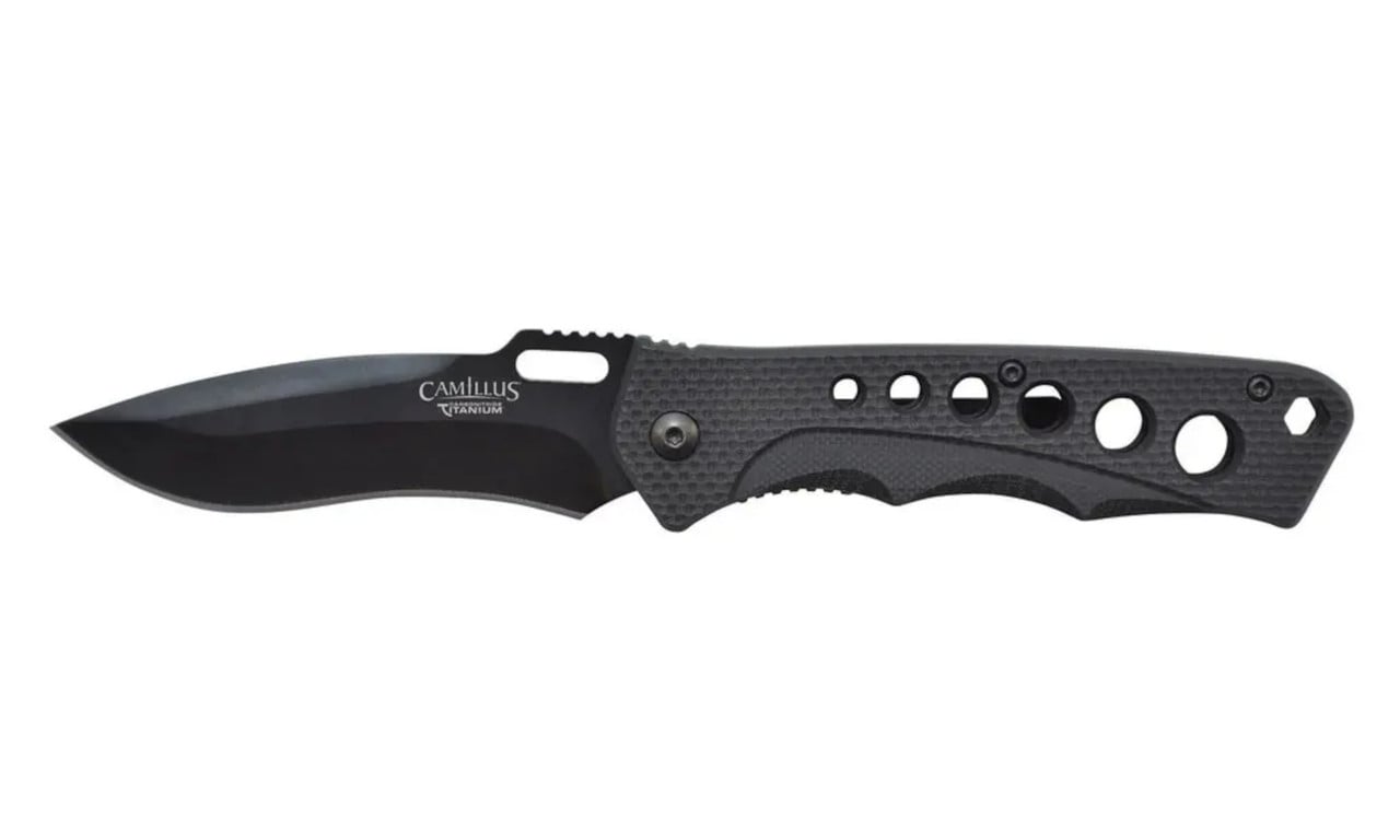 Camillus Rage Folding Drop Point Knife, Black - CAM-19302