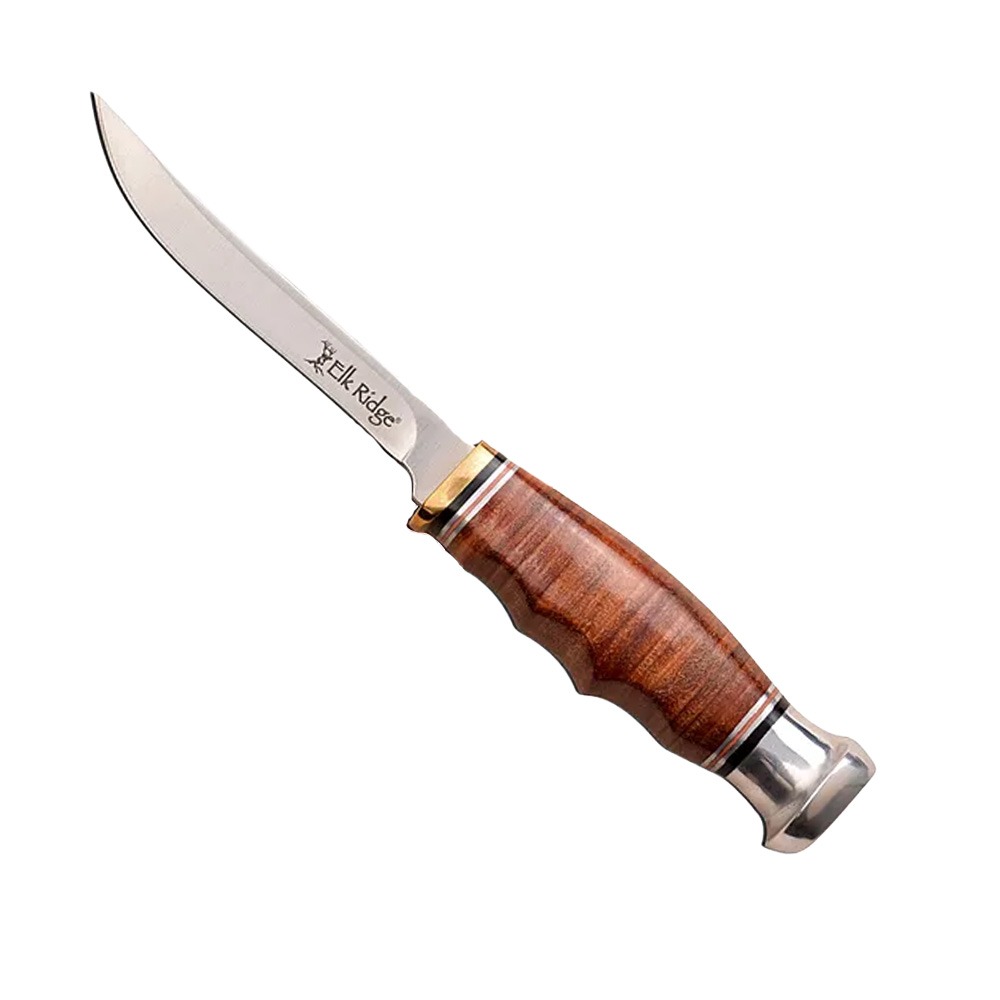 Elk Ridge Outskirt Fixed Clip Blade Knife, Brown - ER-200-31LBR