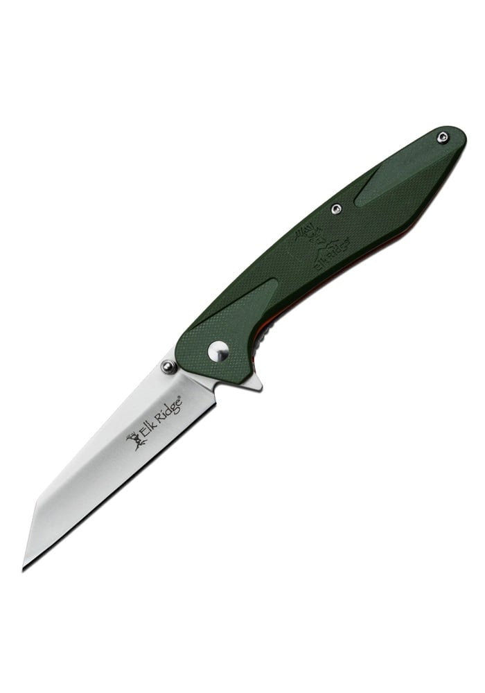 Elk Ridge Hinterland Folding Wharncliffe Knife, Green - ER-HLFDR001CS