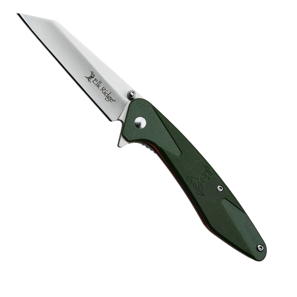 Elk Ridge Hinterland Folding Wharncliffe Knife, Green - ER-HLFDR001CS