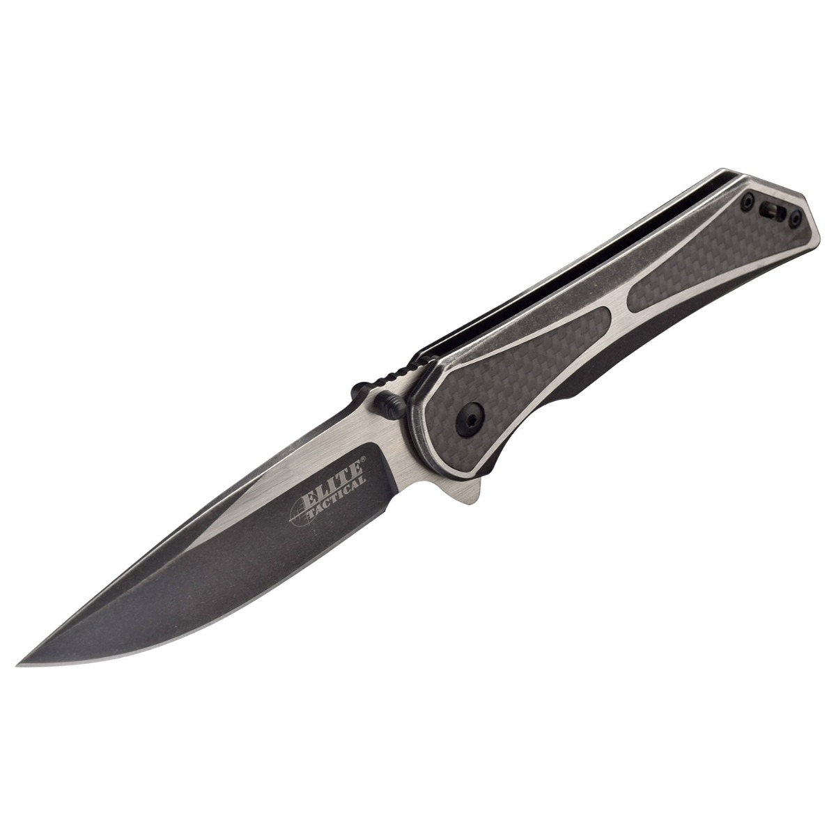 Elite Tactical Folding Drop Point Folding Knife, Satin - ET-1008 - Elite Tactical
