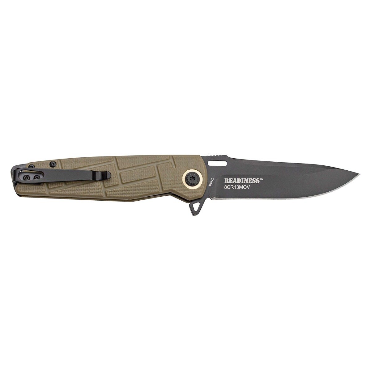 Elite Tactical Readiness Spring Assisted Drop Point Folding Knife, Tan - ET-A001TN