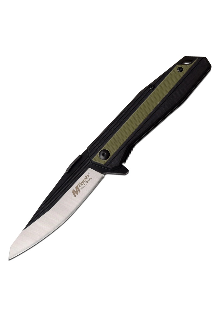 MTech Manual Drop Point Folding Knife, Green - MT-1081GN - Mtech