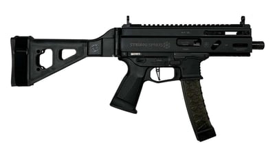 Grand Power Stribog 9mm Pistol 5" With SB Folding Brace, Black - Grand Power