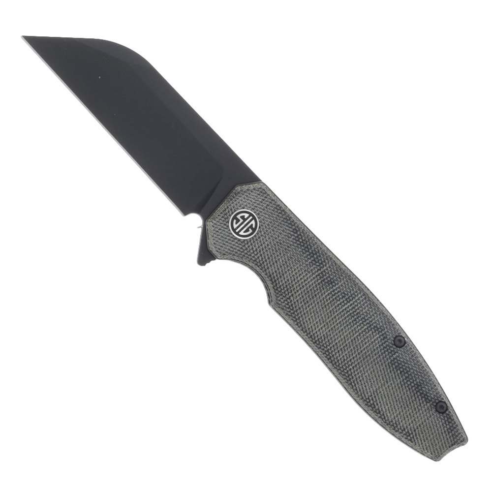 Eikonic Knife Company Eikonic Sig Sauer Karak Folding Wharncliffe Knife, Dark Black Micarta - KA8BB