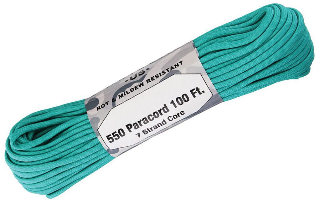 Atwood Parachute Cord 100 ft, Teal Green