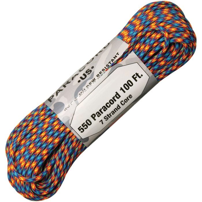 Atwood Parachute Cord 100 ft, Fire & Ice