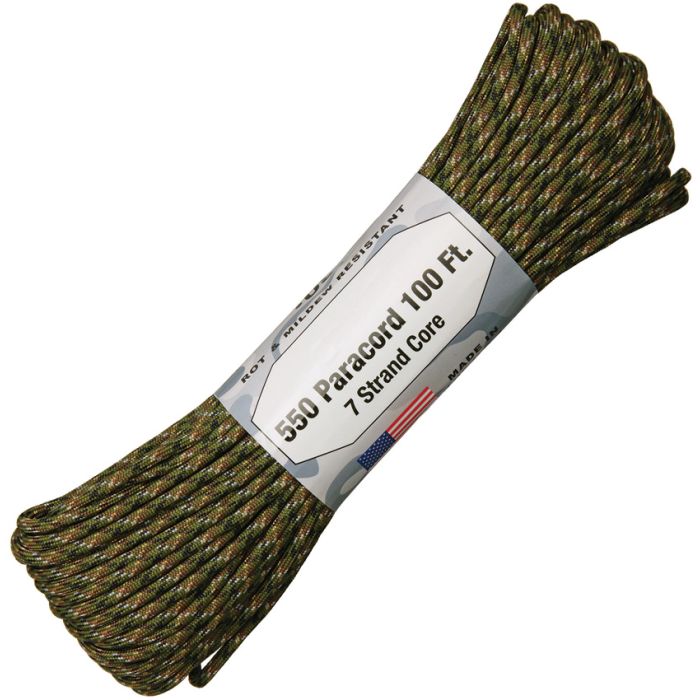 Atwood Parachute Cord 100 ft, Digi Woodland