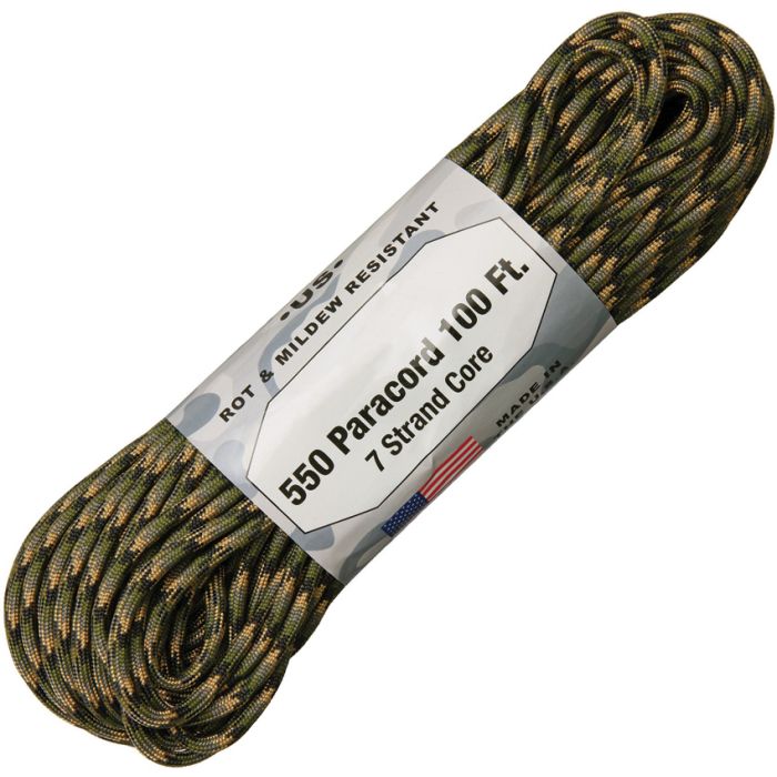 Atwood Parachute Cord 100 ft, Forest Camo