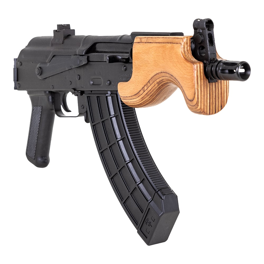 Century Arms Micro Draco 6.25" 7.62X39 30rd Pistol, Black / Wood with PSB Pic Rail - HG2797P-N - Century Arms