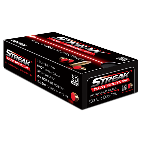 Ammo Inc Streak .380 Auto 100gr. TMC Red 50rds - 380110TMC-STRK-RED-50