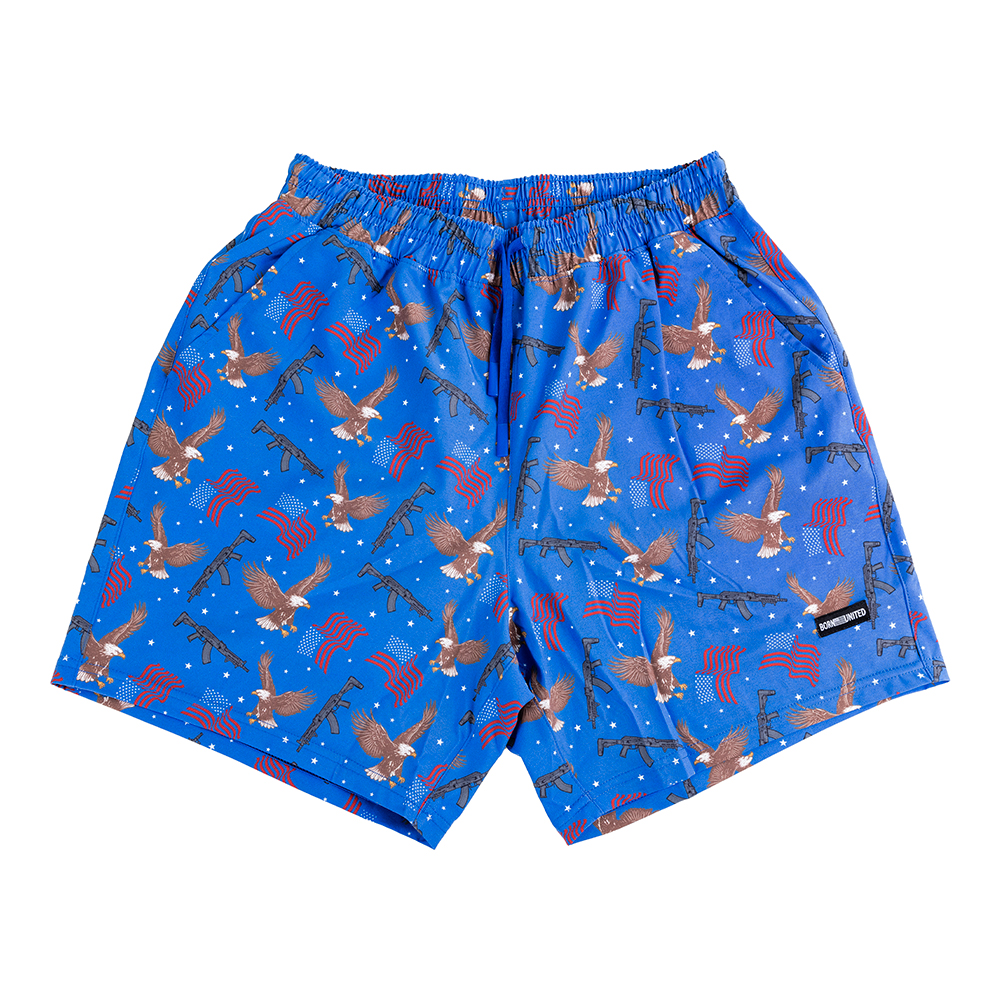 Born United Men's Performance Hybrid Shorts - 5.5" - Merica Baby - Large - Born United