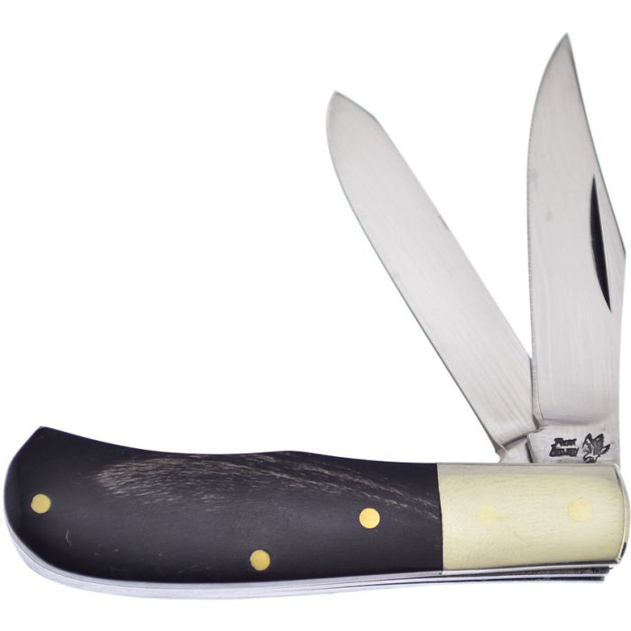 Frost Cutlery Jim Bowie Trapper Buffalo Pocket Knife, Black - F14100CBH
