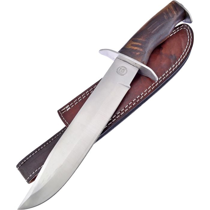 Frost Cutlery Warrior Season Bowie Fixed Blade Clip Point Knife, Brown - FCW023WW - Frost Cutlery