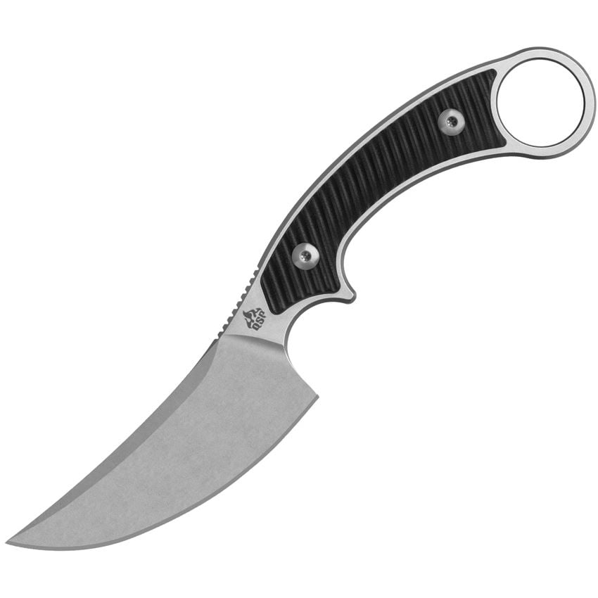 QSP Viper Fixed Blade Clip Point Knife, Black - QS166A1
